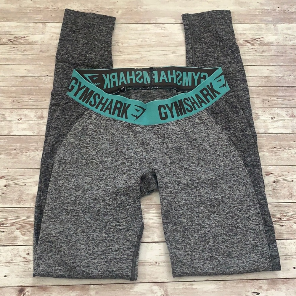 Gymshark Turquoise Blue and Grey Seamless High Waisted Leggings